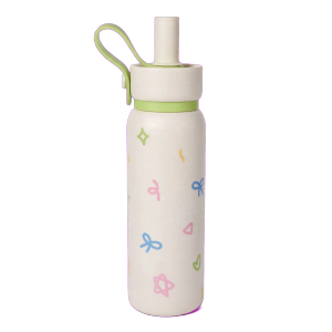 Stainless Steel Water Bottle with Straw & Handle - Insulated Tumbler for Kids & Adults - Cute Design