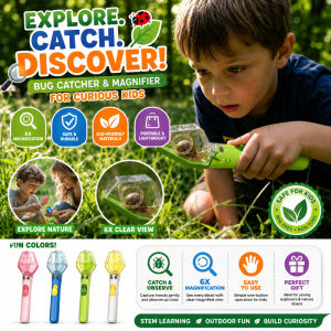 Insect Viewer Magnifier Kids Outdoor Educational Bug Catcher Box with 2X Magnifying Lid and Handle