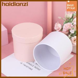 haidianzi กล่องกระดาษลายดอกไม้ทรงกลม1ชิ้นกล่องใส่ของขวัญกล่องของขวัญงานปาร์ตี้