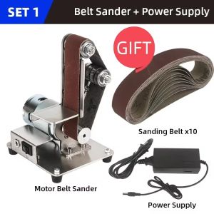 350W Electric Belt Machine Sander Sanding Grinding Polishing Machine Abrasive Belts Grinder DIY Polishing Cutter Edges