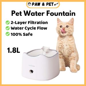 Pet Water Fountain 1.8L Cat Water Dispenser Auto Filter Water Fountain Pet Water Feeder