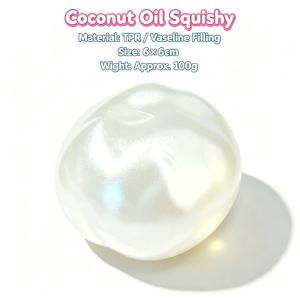 🔥Ready to Ship 🔥ECILY 6cm Coconut Oil Vaseline Squeeze Ball Pearl Finish TPR Slow Rising Stress Relief Toy For ADHD Autism Adults Kids Fidget Handheld