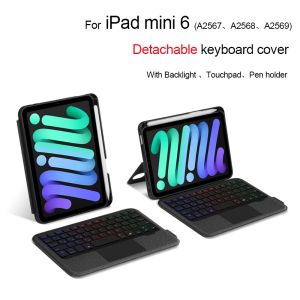 Detachable Wireless Bluetooth Touchpad Keyboard Case for iPad Mini 6th Gen A2567 A2568 A2569 with Backlight Keyboard Tablet Smart Cover