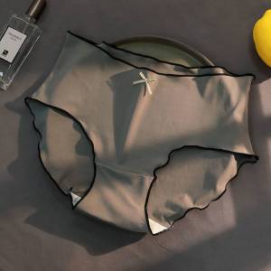 Lizida ญี่ปุ่นที่เรียบง่ายผ้าไหมน้ำแข็งสาวกางเกงสามเหลี่ยมกลางเอวเป้าผ้าฝ้ายต้านเชื้อแบคทีเรีย