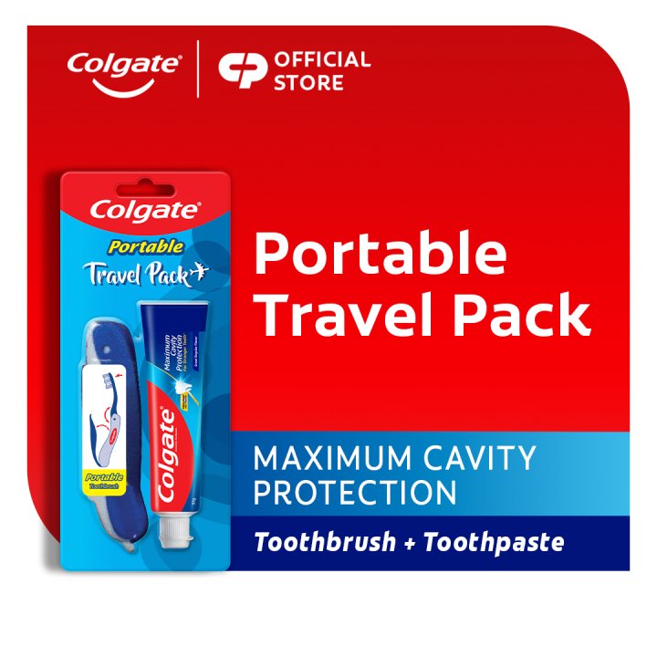 Colgate Portable Travel Toothbrush with Colgate Regular Toothpaste 37g