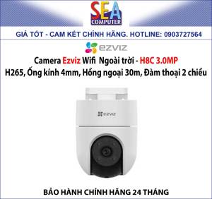 Camera Ezviz Wifi  Ngoài trời H265 Ống kính 4mm Hồng ngoại 30m Đàm thoại 2 chiều - H8C 3.0MP