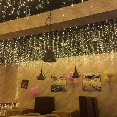 Lampu Tumbler LED Tirai Dekorasi Hias Natal Warmwhite Twinkle Light LED