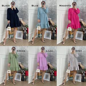 CJ - DRESS 2133 MEGUMI BABYDOLL RUFFLE TUNIC / MINI DRESS PREMIUM
