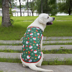 Christmas Pet Clothes for Small Medium Big Dogs Santa Claus Cat Vest Soft Dog Sando with Elasticity