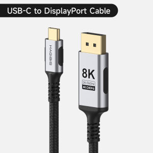 Hagibis 8K USB C để DisplayPort 1.4 Cáp siêu mềm Bi-directional Loại-C để dp cáp tốc độ làm tươi cao 2k360hz 4K144hz 240Hz Tương thích với Thunderbolt 4/5 cho Mac cuốn Sách Pro máy tính xách tay máy tính bảng điện thoại di động