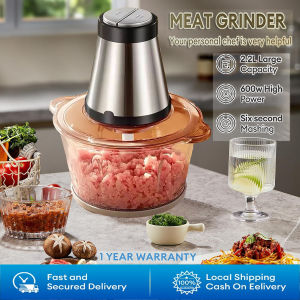 2L Stainless Steel Electric Meat Grinder Food Processing Kitchen Utensil Chopping Machine