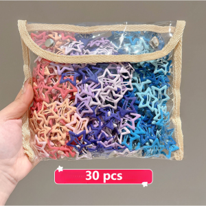 30 Pcs Korean Colorful Y2k Star Hair Clip Set Bangs Bb Clip Girl Cute Hairpins Hair Accessories
