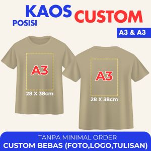 SEHARI JADI ! - Baju Distro Kaos Custom Sablon Depan Belakang Full Warna ( Desain Logo Dan Pilihan Warna Kirim Dichat ) / Kaos DTF Satuan Sablon Kaos Custom Pakai Foto Logo Dan Nama Suka Suka Sendiri Bahan 100% Katun Tebal Lembut Dipakai