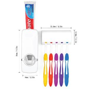 Automatic Toothpaste Dispenser Toothbrush Holder Wall Mount Rack Squeezer / Bekas Berus Gigi Ubat Gigi Automatik