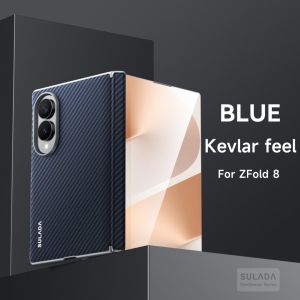 Kevlar‑Feel Skin‑Friendly Leather Phone Case With 360° Full Hinge Protection Built‑in Magnetic Ring For Magnetic Charging Metal Buttons & Metal Lens Frame For Samsung Galaxy Z Fold 8/7/6/5 Ultra Black Hard Back Cover