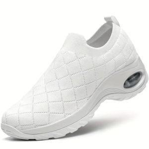 Best Sellers Women Korean Style Slip On Sports Sneakers Fashion Breathable Comfort Thick Sole Casual Shoes Black Rubber Shoes For Women