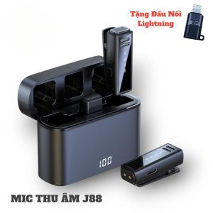 Mic Thu Âm J88 Kẹp Áo Mẫu Mới Kết Nối Bluetooth Thông Minh Đường Truyền Ổn Định Lọc Âm Thanh Hiệu Quả Tặng Đầu Nối Lightning