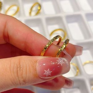The same style as in the jewelry store non-fading real gold-plated starry ice ring available in narrow and wide versions Gift for a unique girlfriend