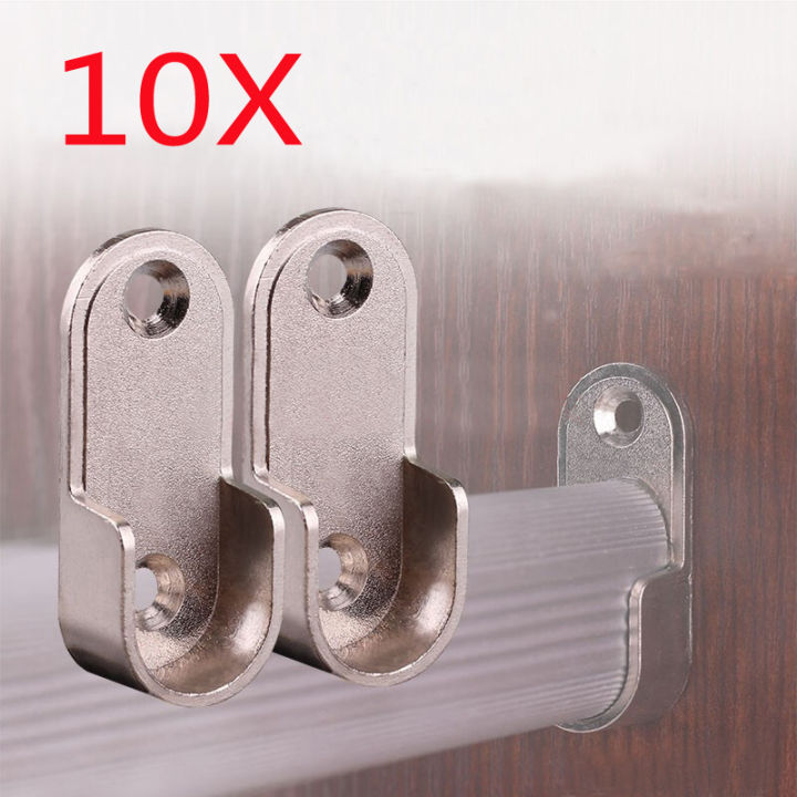 10 Pieces Wardrobe Rail Zinc Alloy Bracket Hanging Rod End Supports ...