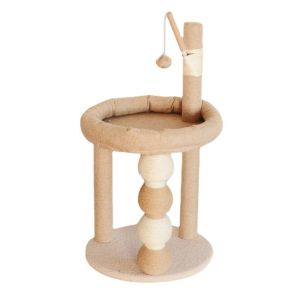 KODUS Wear-Resistant Cat Climbing Frame 2-tiered Sisal Rope Plaything Cat Nest Large Load Bearing Anti-Scratch Cat Tree with Cat Bed Indoor Cats