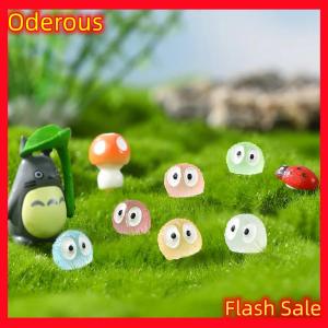 Oderous 10Pcs Luminous Briquettes Elfs Black Ball Sprite Duck Figurine Home Decor Glowing Miniature Fairy Garden Decoration Accessories