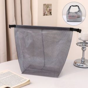 KINTHAZER Mesh Cosmetic Container Portable Lightweight Lipstick Makeup Organizer Simple Large Capacity Travel Toiletry Bag Data Cable Storage