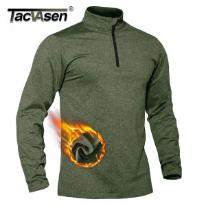 TACVASEN Spring/Fall Thermal Sports Sweater Mens 1/4 Zipper Tops Breathable Gym Running T Shirt Pullover Male Activewear2026