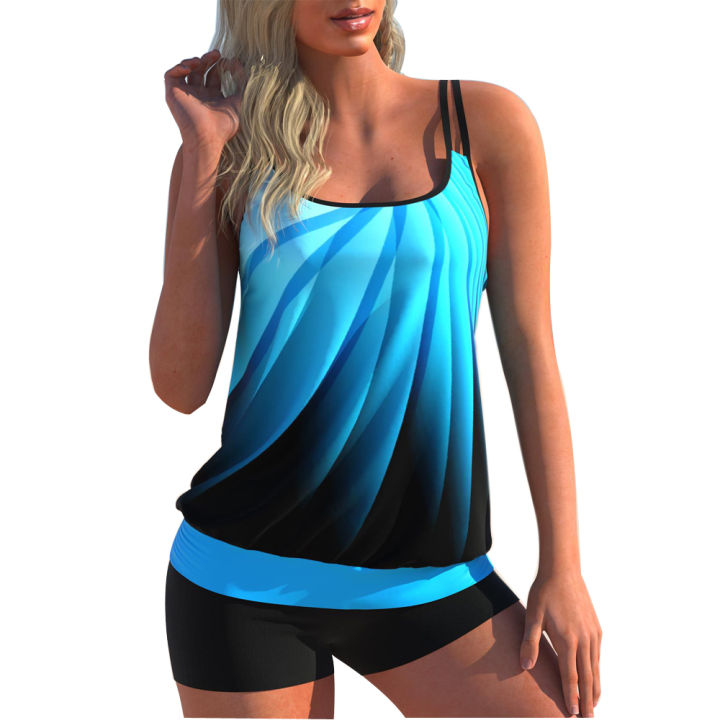 Plus Size Swimwear for Women with Tops Shorts Tankini Swimsuits Set Bathing  Swim Beach Wear(S-4XL)