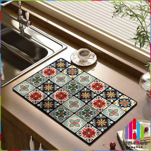 HB Kitchen Draining Mat Non-slip Washable Tableware Mat Foldable Dish Drying Pad 30*40cm