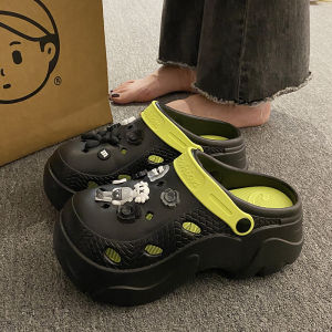 [Free Shipping] Baotou PVC Thick-Soled Clogs WomenS Summer Garden Shoes Height-Increasing Non-Slip Odor-Resistant Sandals Beach Shoes WomenS Outdoor Footwear