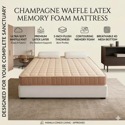 DreamHug Latex Memory Foam Mattress Kutson (Kutson na Goma) 8cm Thick Waffle Knitted Fabric A-Grade Soft & Breathable Orthopedic Floor Mat Bed Pad Single/Double/Queen/King Size