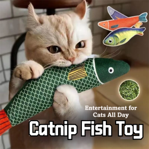 DIVATEN Teeth Grinding Cat Toys Interactive Sounding Chew Bite Catnip Toys Soft Crinkle Sound Plush Toys For Cats