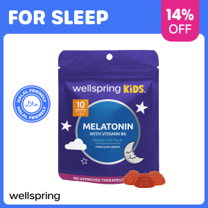 Wellspring 10PCS Kids Melatonin Pouch Gummies for Calming Sleep Children