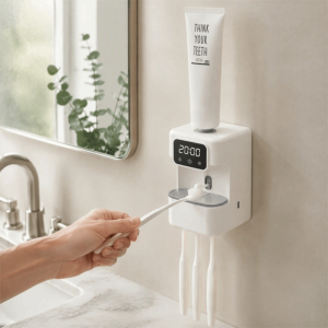 COUPLECOL 3 Khe Để Bàn Chải Đánh Răng Dụng cụ nặn kem đánh răng tự động Khử trùng bằng tia cực tím. Có thể sạc lại. Máy khử trùng bàn chải đánh răng Dễ dàng lắp đặt. Điện Giá đỡ tuýp kem đánh răng Phòng tắm