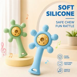Happy Everyday.you Baby Silicone Teether Rattle Toy Soft Chewing Toy Newborn Infant Teething Toys Easy Clean