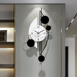 【Fans tone】 Modern Minimalist Home Decoration Marble Wall Clock Nordic Fashion Personality Art Watch TV Background Creative Wall Mounted Clock