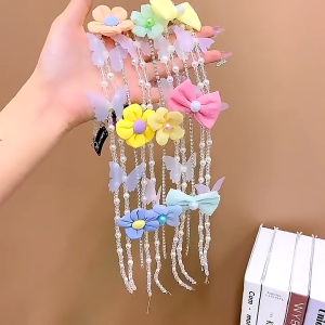 Cổ điển hoa/Bowknot/hình con bướm chuỗi dây đeo tóc tóc đuôi ngựa clip cho xuân hè bên tóc kẹp tóc cho trẻ mới biết đi