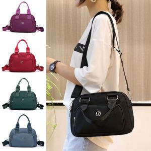 DWT9814 Multi Pockets Square Shoulder Bag Waterproof Large Capacity Women Handbag Trendy High Quality Nylon Crossbody Bag Female