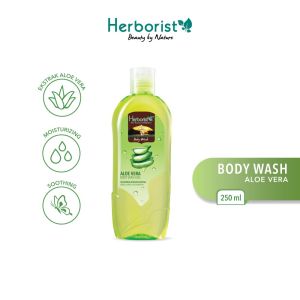 HERBORIST Aloe Vera Body Wash Gel Indonesia / Sabun Mandi Cair 250ml / Soothing & Moisturizing / Menyejukkan & Melembapkan / Membersihkan Melembapkan Menenangkan Lembab Bersih / Treatment Perawatan Kulit Badan Tubuh / Skincare Body Care Series / Zaitun