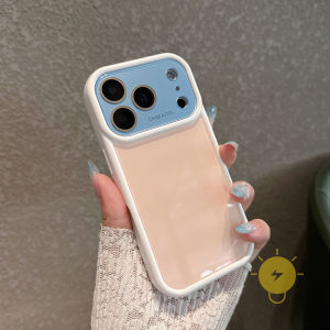 For iPhone 17 Pro Max Case TPU Contrast Color Glossy Phone Case For 16 15 14 Cover Aesthetic Korean Cute