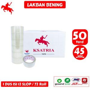 KSATRIA Tape Lakban Bening 45MM* 50 Yard -Pcs