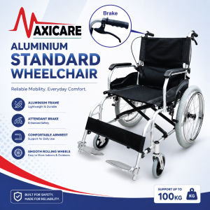 [Same Day Delivery] 12KG Foldable Aluminium Standard Wheelchair Kerusi Roda Ringan - 18 Inches