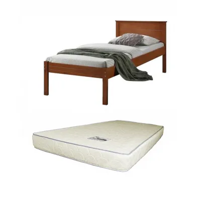 Living Mall TALLA Solid Wooden Single Bed Frame With Mattress Package - Free Installation