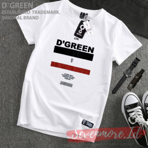 D`GREEN Tshirt PUTIH Pria Wanita Motif COLOR STRIPES / Baju Wanita / Kaos Distro pria