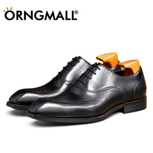 ORNGMALL Formal Shoes for Men Oxfords Shoes Fashion Business Casual Party Banquet Daily Retro Carved Lace-up Brogue Dress Shoes Plus Size 38-48
