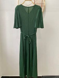 3653 Summer Casual V-Neck Dress  Sanzhai Slimming  Waist-Controlled Pleated TemperamentOne Size (45-75kg)