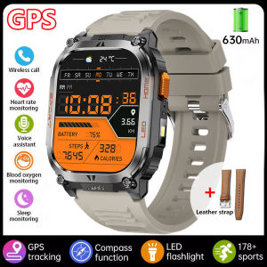 2025 นาฬิกาสมาร์ทวอทช์ผู้ชาย GPS ในตัว ไฟฉาย หน้าจอ AMOLED HD 2.01" 630mAh IP68 กันน้ำ เข็มทิศ GPS วัดความเคลื่อนไหว อัตราการเต้นของหัวใจ ผ่านบลูทูธ นาฬิกาสมาร์ทวอทช์กลางแจ้ง