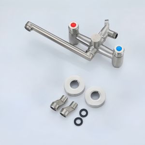 Bathroom mixed faucet，304 Stainless Steel Faucet Wall-Mounted Faucet Hot and Cold Water Faucet Bathtub Faucet Shower Faucet