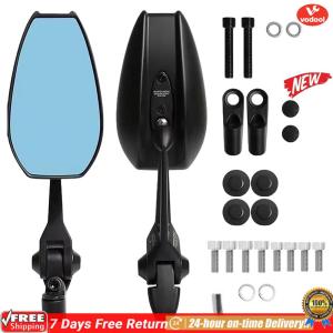 [Vodool Official Mall]2Pcs Motorcycle Side Mirror Foldable HD Motorbike Side Mirror Adjustable Rearview Mirror for Bicycle Motorbikes