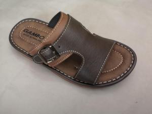 GAMBOLแท้ แฟชั่นผู้ชายรองเท้าแกมโบลแท้แตะสวม คาดหน้า ผู้ชายใส่ลำลอง ใส่ไม่เหมื่อย เดินเบาใส่สบายเท้า รองเท้าหนังผู้ชายน้ำหนักเบา สีน้ำตาล GM 52030